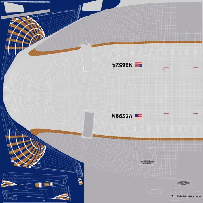 3D model Boeing 737-600 United Airlines