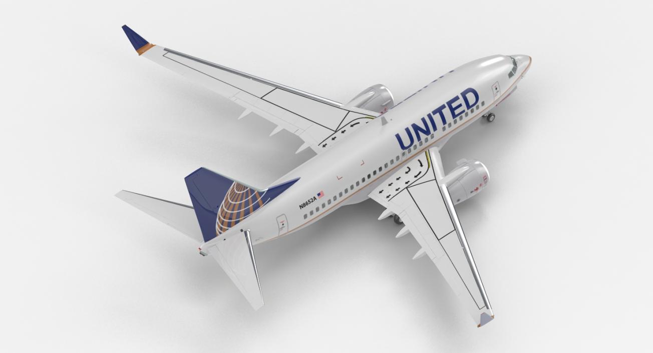 3D model Boeing 737-600 United Airlines