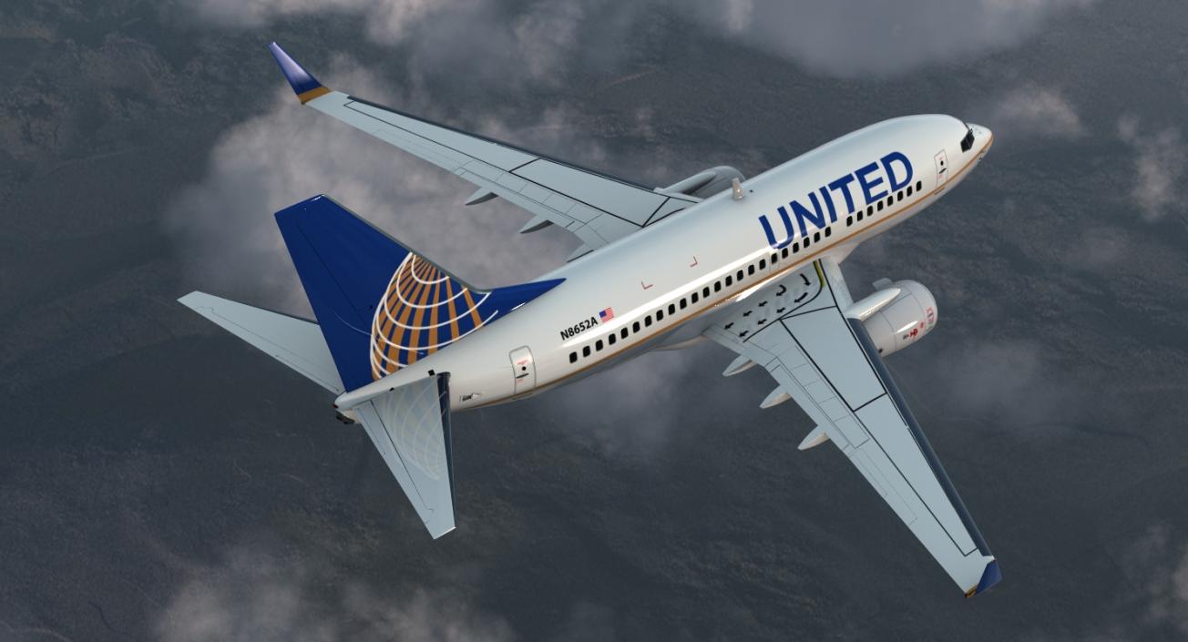 3D model Boeing 737-600 United Airlines