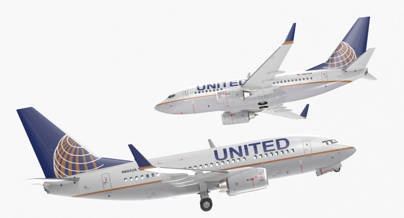 3D model Boeing 737-600 United Airlines