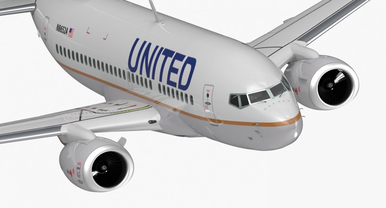 3D model Boeing 737-600 United Airlines