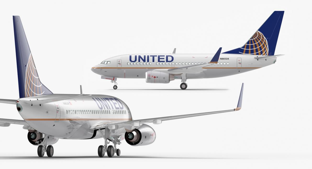 3D model Boeing 737-600 United Airlines