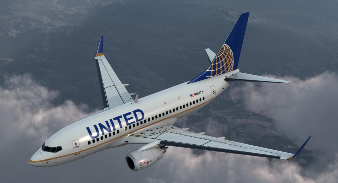 3D model Boeing 737-600 United Airlines