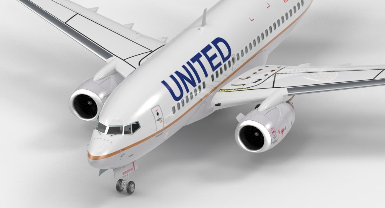 3D model Boeing 737-600 United Airlines