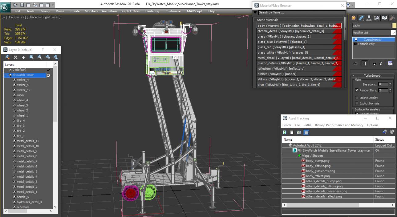 Flir SkyWatch Mobile Surveillance Tower 3D model