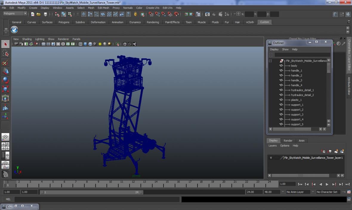 Flir SkyWatch Mobile Surveillance Tower 3D model