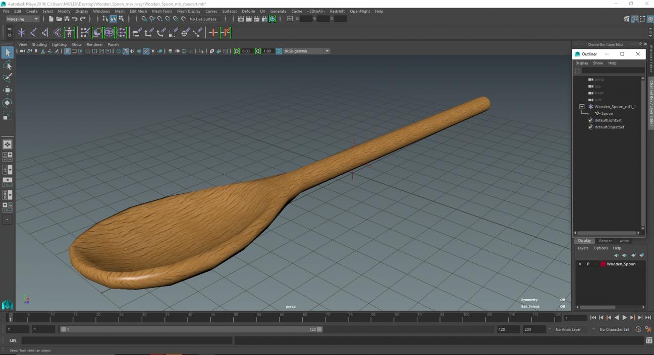 Wooden Spoon 2 3D model