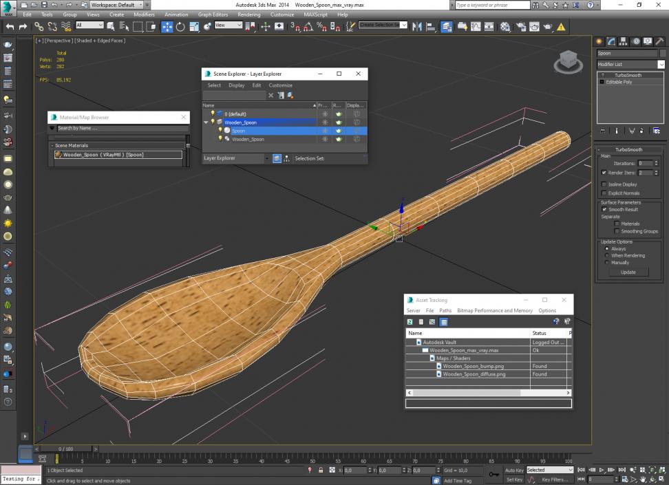 Wooden Spoon 2 3D model