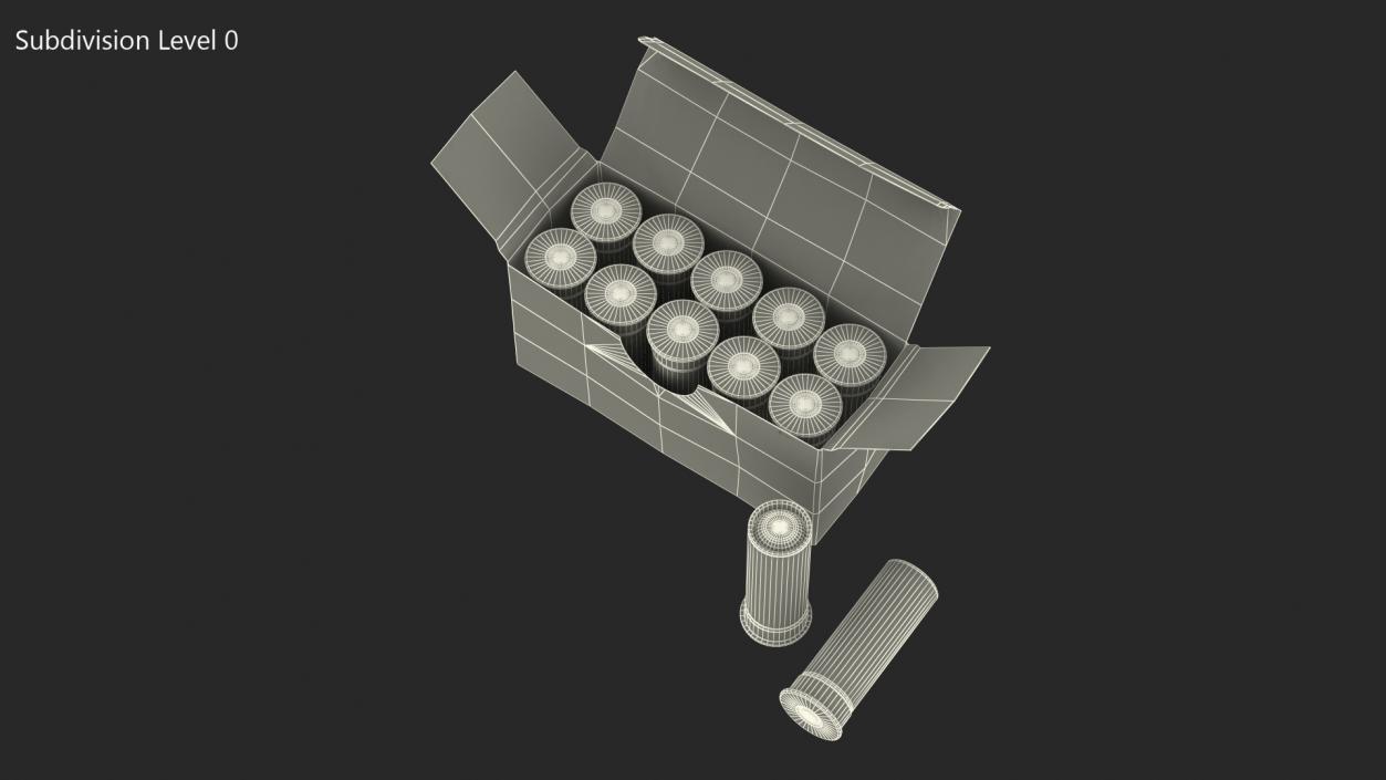 3D model Box of 16 Gauge Shotgun Shells