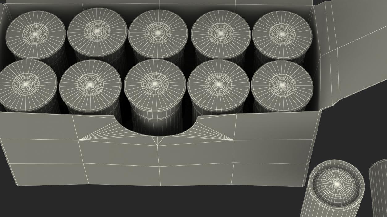 3D model Box of 16 Gauge Shotgun Shells