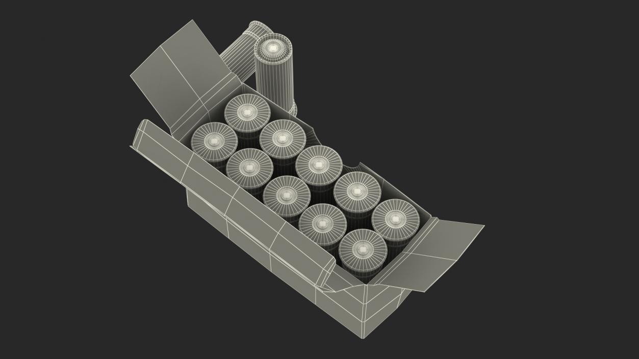 3D model Box of 16 Gauge Shotgun Shells