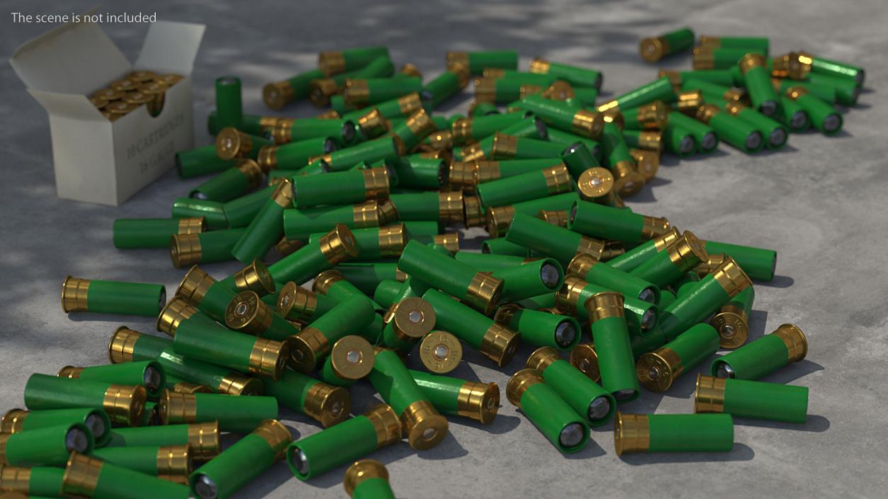 3D model Box of 16 Gauge Shotgun Shells