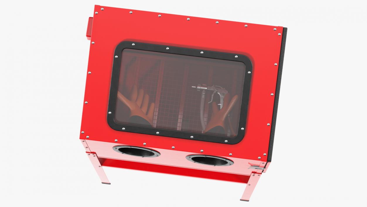 3D Sandblast Cabinet Red