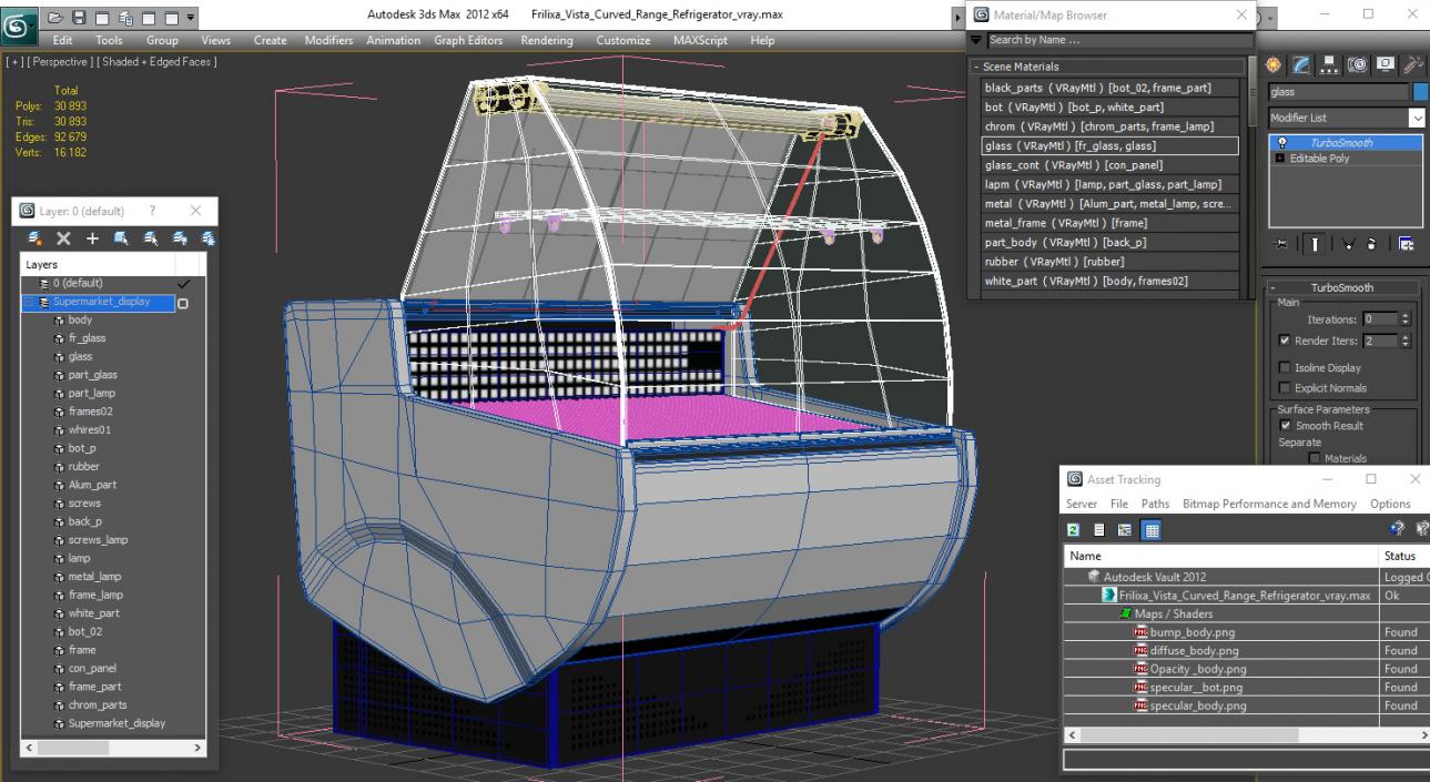 Frilixa Vista Curved Range Refrigerator 3D model