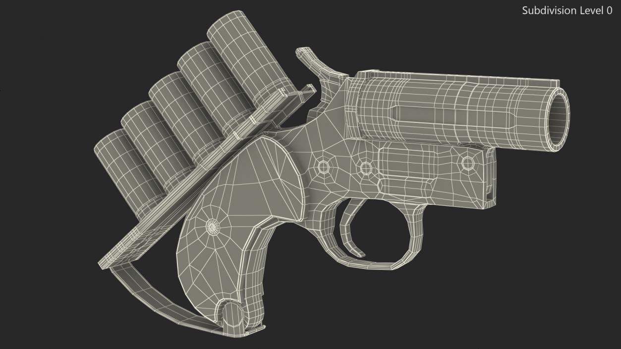 Signal Flare Launcher with 12 Gauge Aerial Flares 3D model