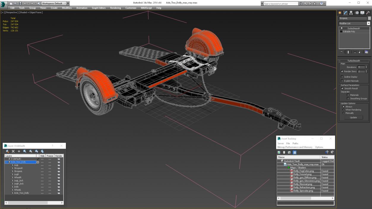 Axle Tow Dolly 3D model