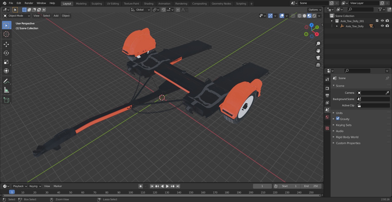 Axle Tow Dolly 3D model