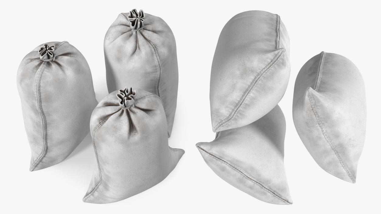 White Polypropylene Sandbags Dirty 3D model