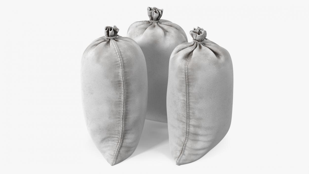 White Polypropylene Sandbags Dirty 3D model