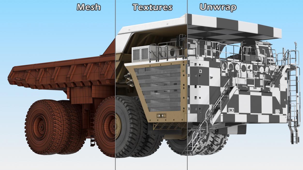 3D Haul Truck Clean Rigged model