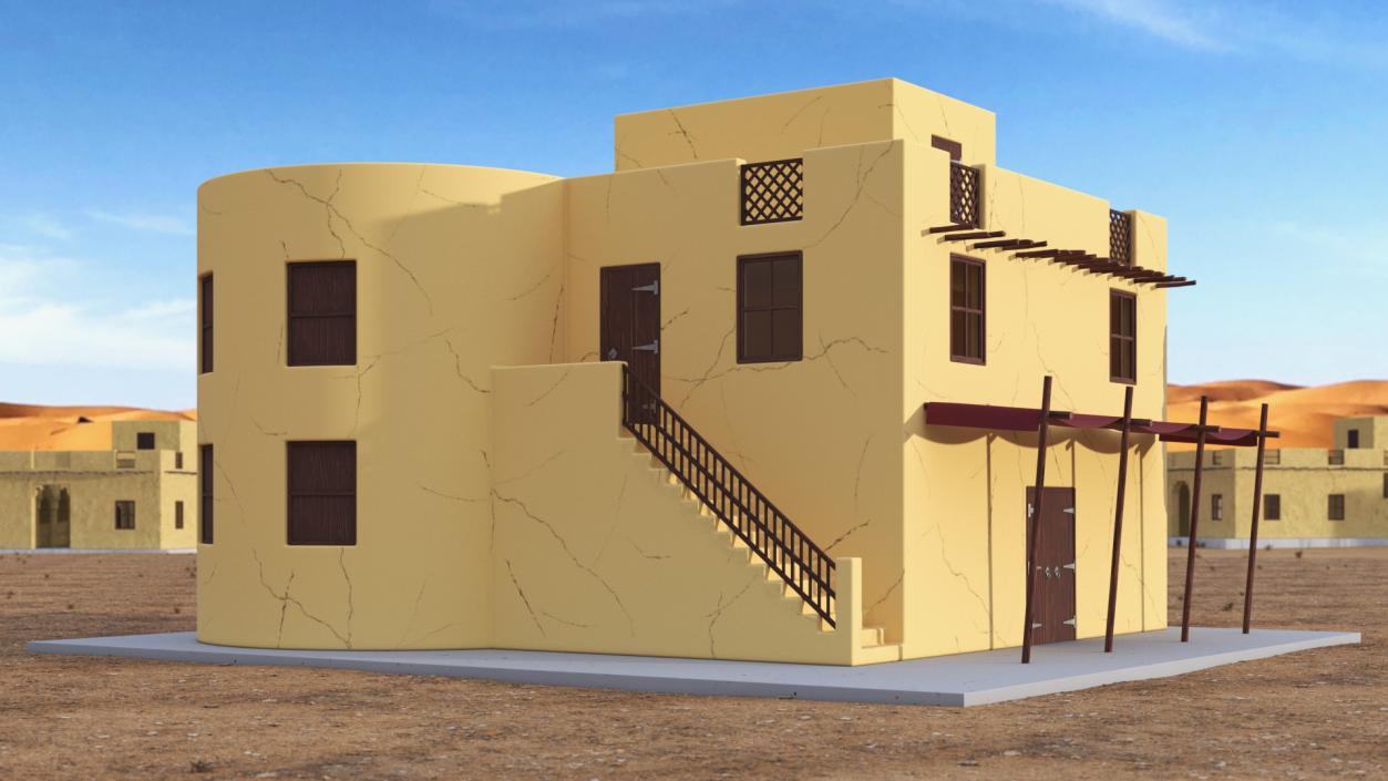 Cartoon Arab House with Circular Construction 2 3D