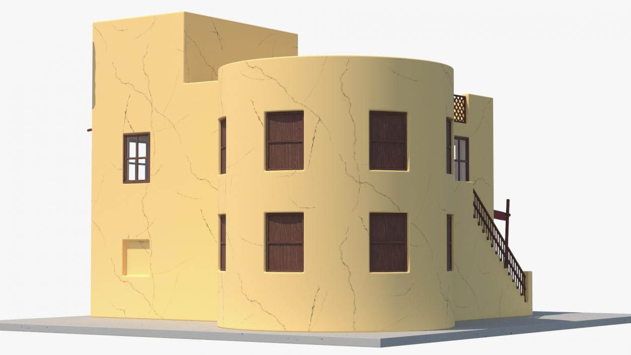 Cartoon Arab House with Circular Construction 2 3D