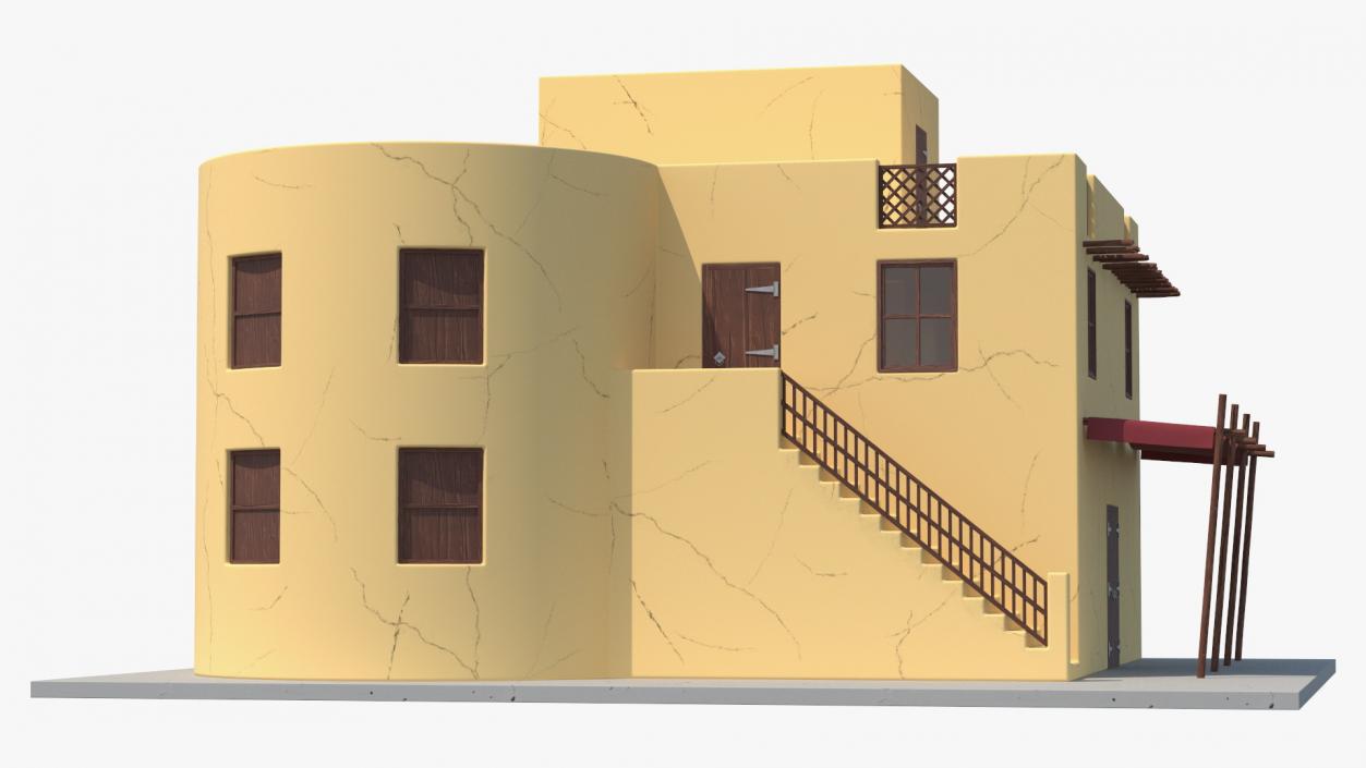 Cartoon Arab House with Circular Construction 2 3D