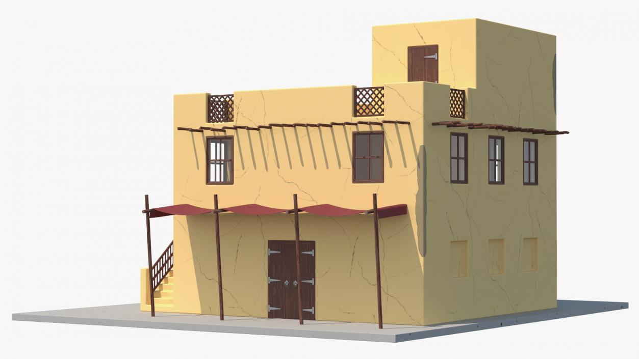 Cartoon Arab House with Circular Construction 2 3D