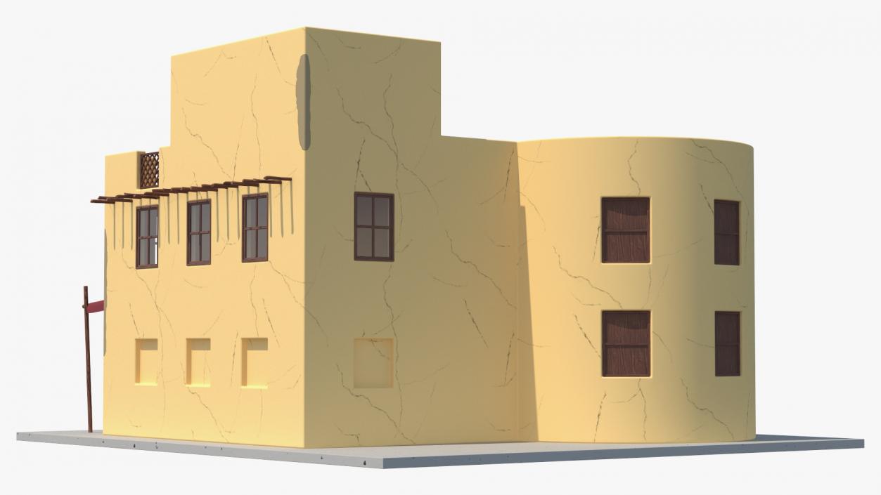 Cartoon Arab House with Circular Construction 2 3D