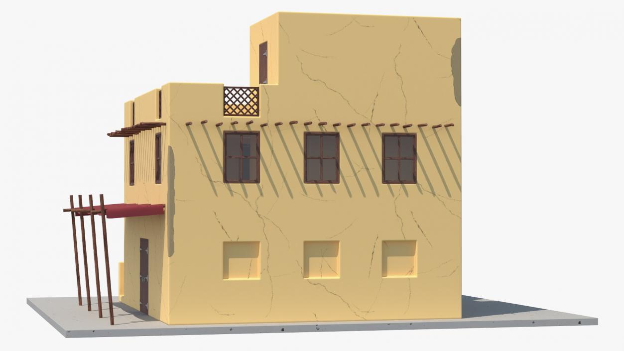 Cartoon Arab House with Circular Construction 2 3D