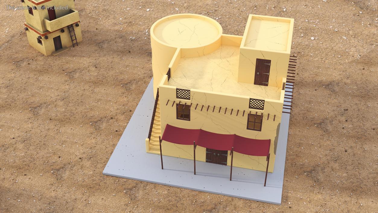 Cartoon Arab House with Circular Construction 2 3D