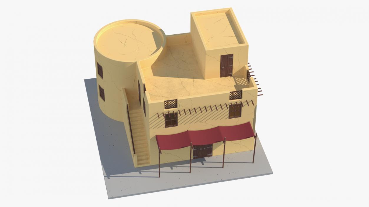 Cartoon Arab House with Circular Construction 2 3D