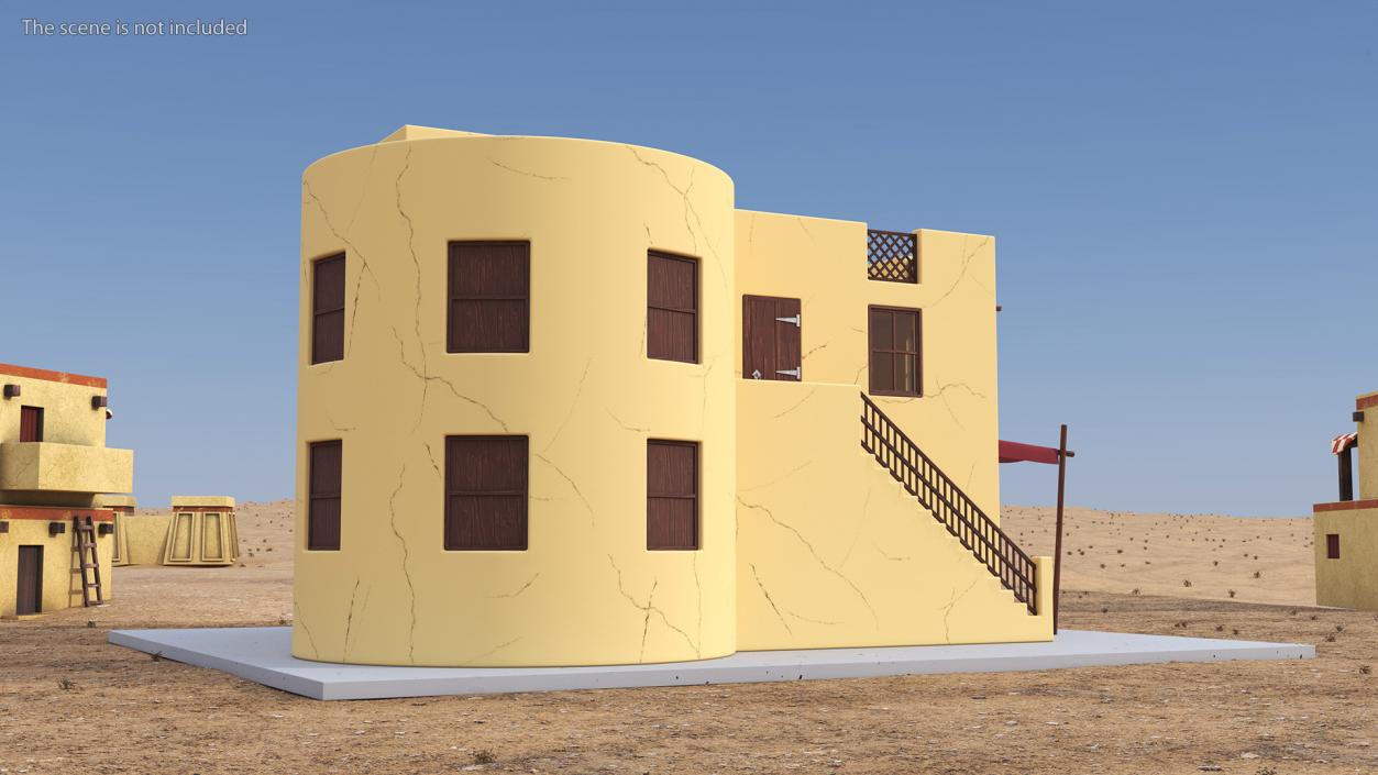 Cartoon Arab House with Circular Construction 2 3D