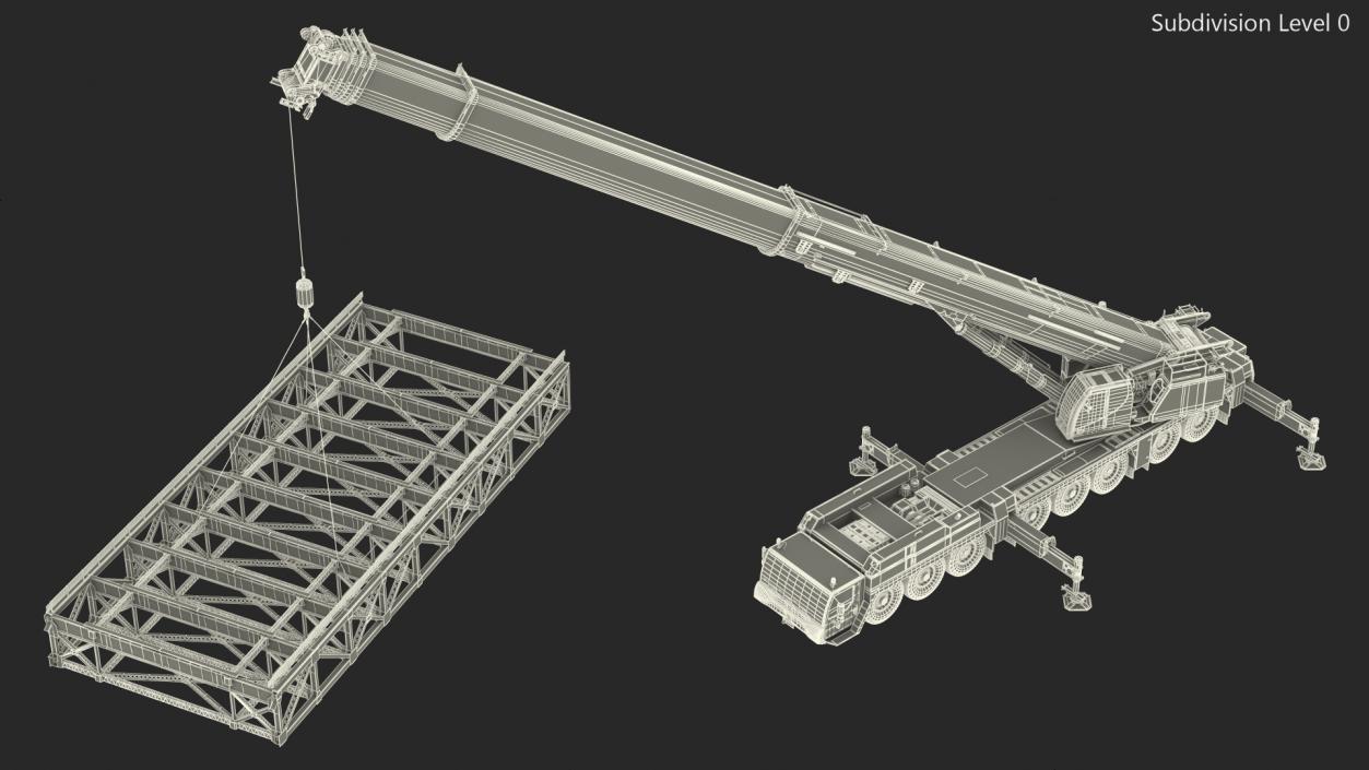 Mobile Crane Generic With Load Rigged 3D