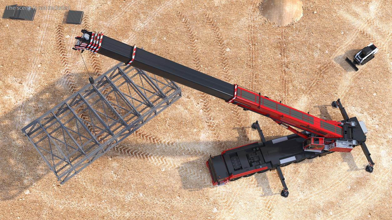 Mobile Crane Generic With Load Rigged 3D