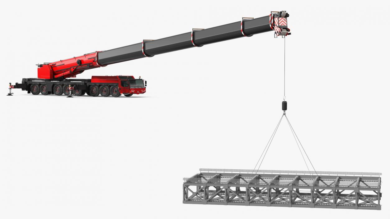 Mobile Crane Generic With Load Rigged 3D