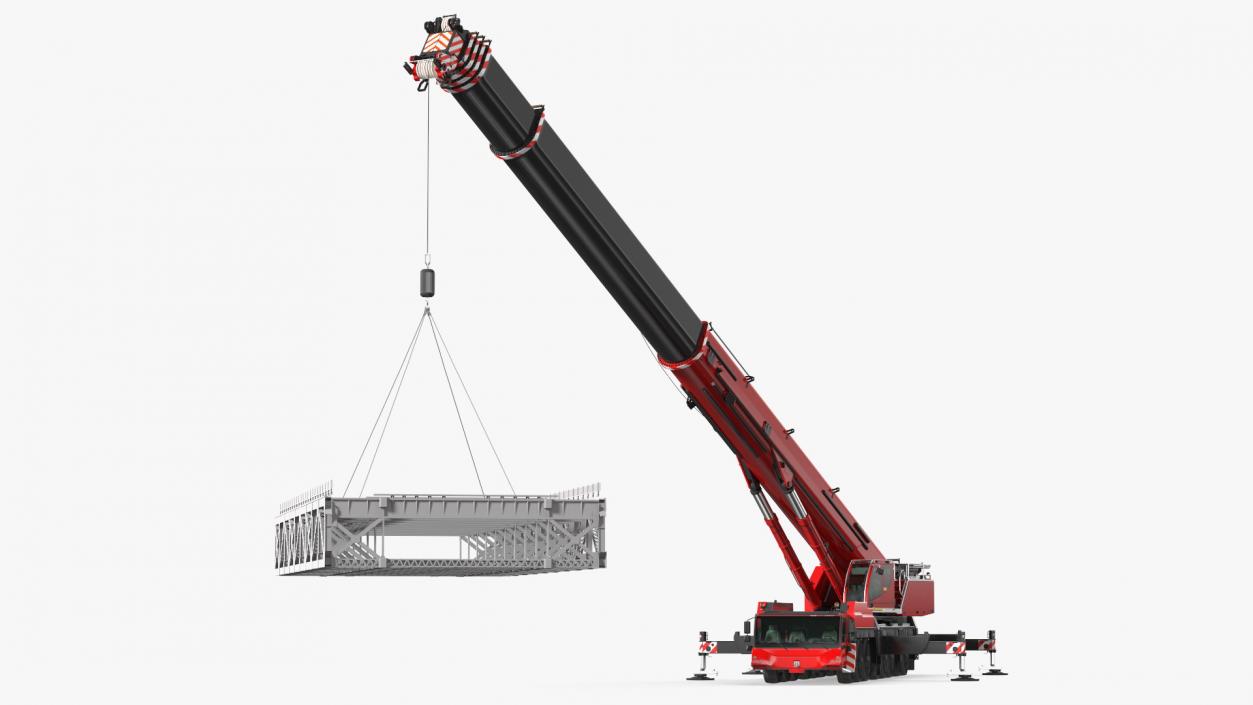 Mobile Crane Generic With Load Rigged 3D