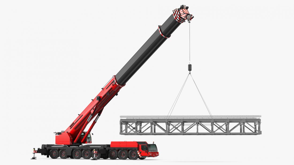 Mobile Crane Generic With Load Rigged 3D