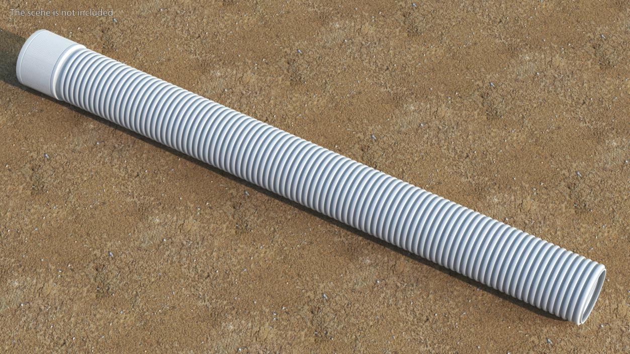 Flexible Pipe White 60cm 3D model