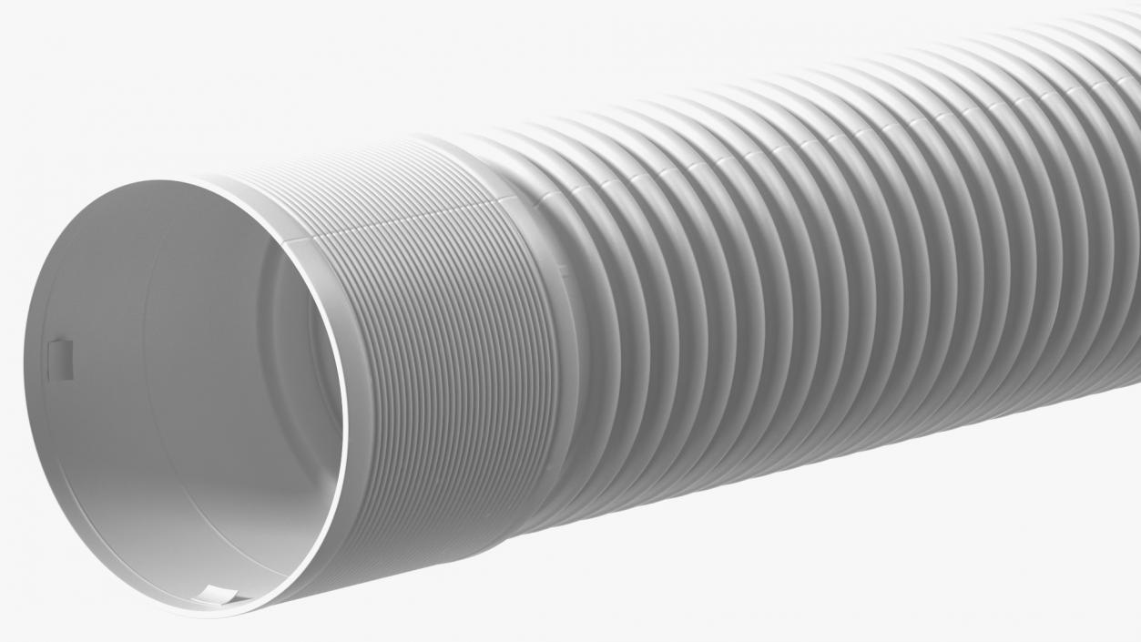 Flexible Pipe White 60cm 3D model