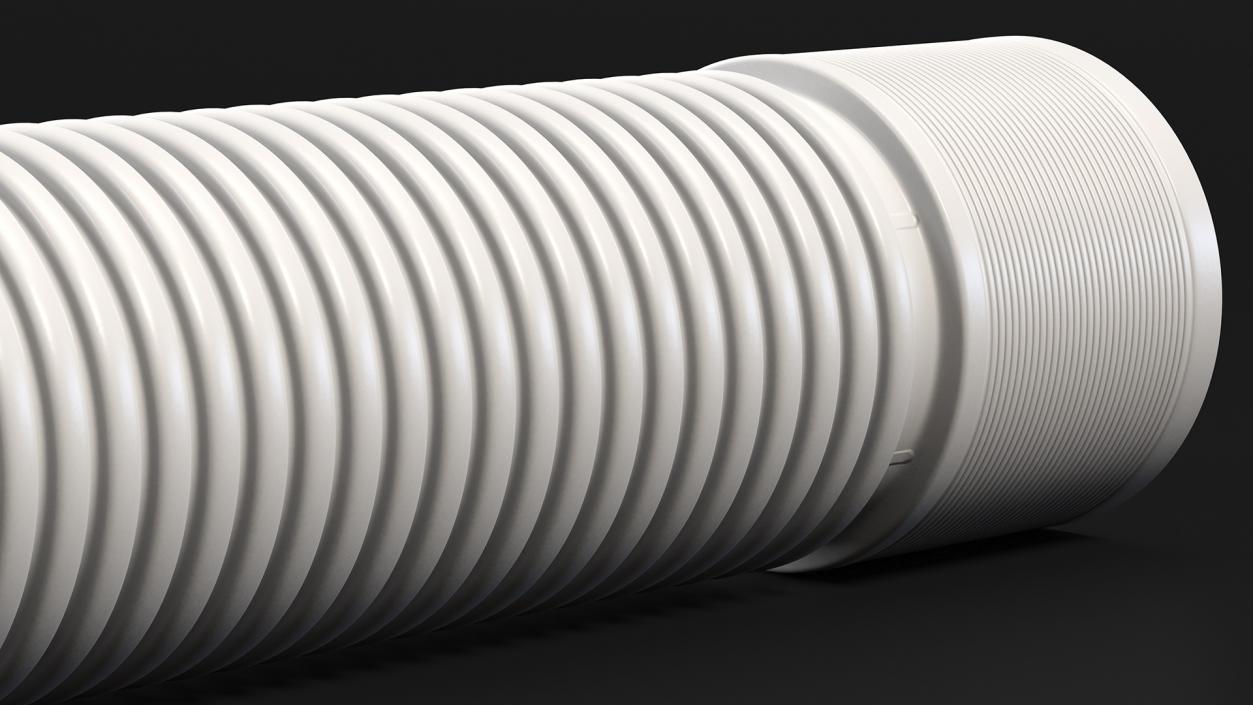 Flexible Pipe White 60cm 3D model