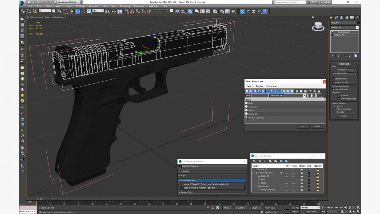 3D model Glock G34 Gen 3