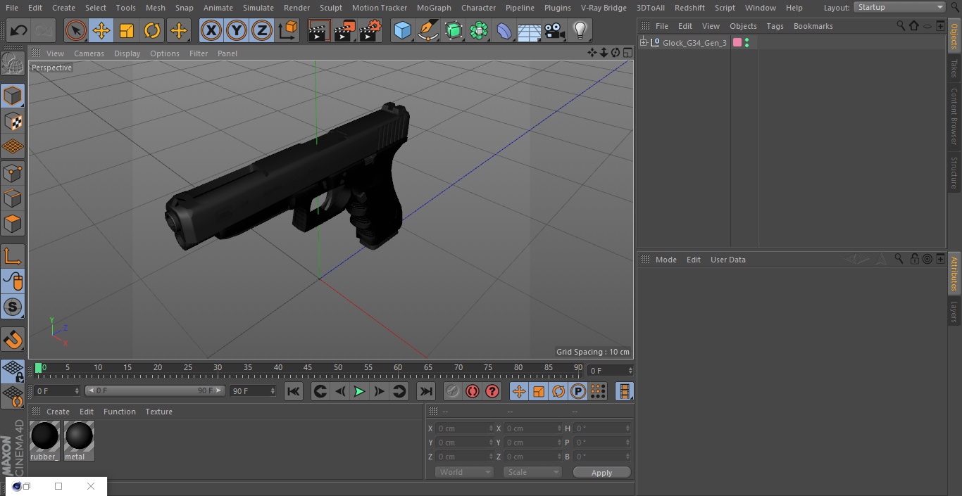 3D model Glock G34 Gen 3