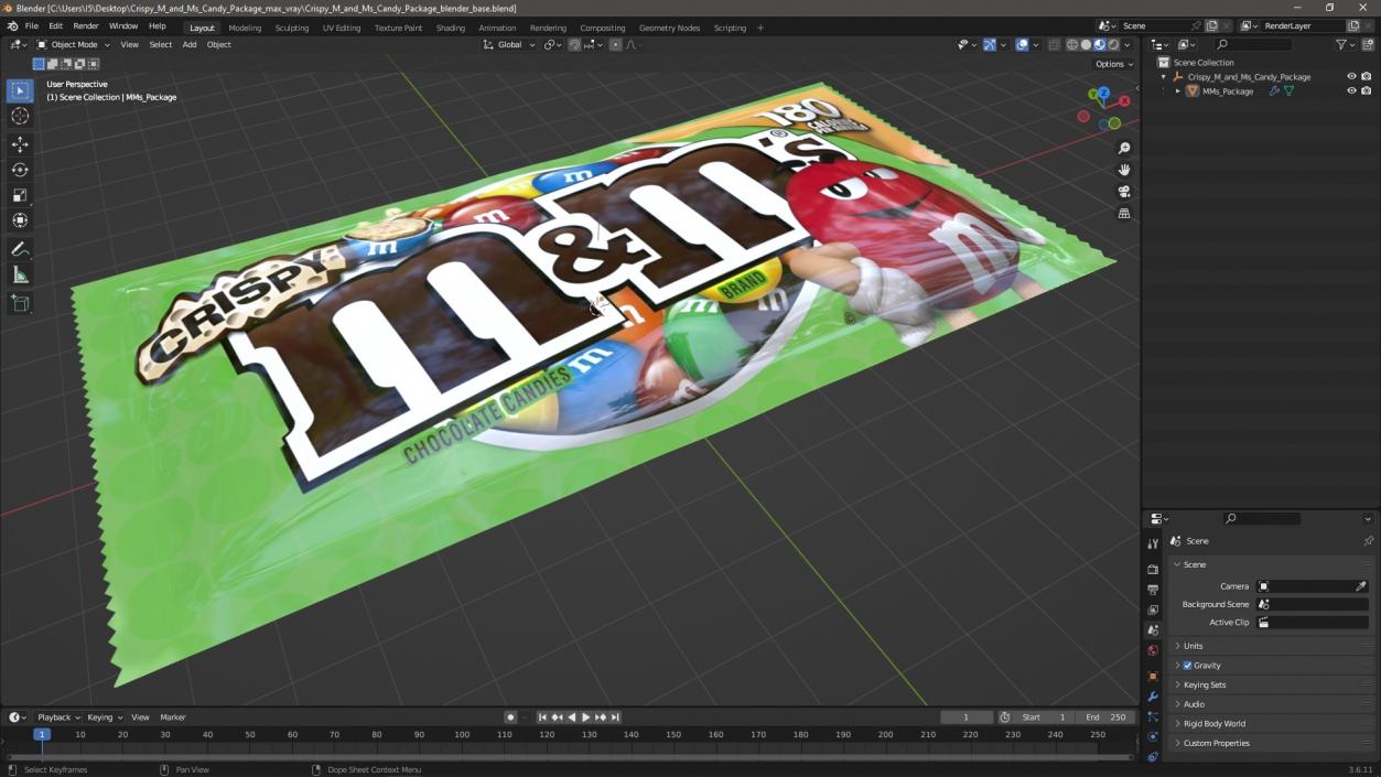 Crispy M and Ms Candy Package 3D model