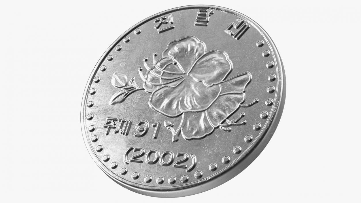 North Korea Coin 10 Chon 2002 3D model