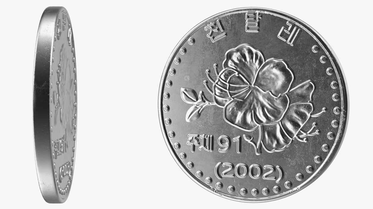 North Korea Coin 10 Chon 2002 3D model