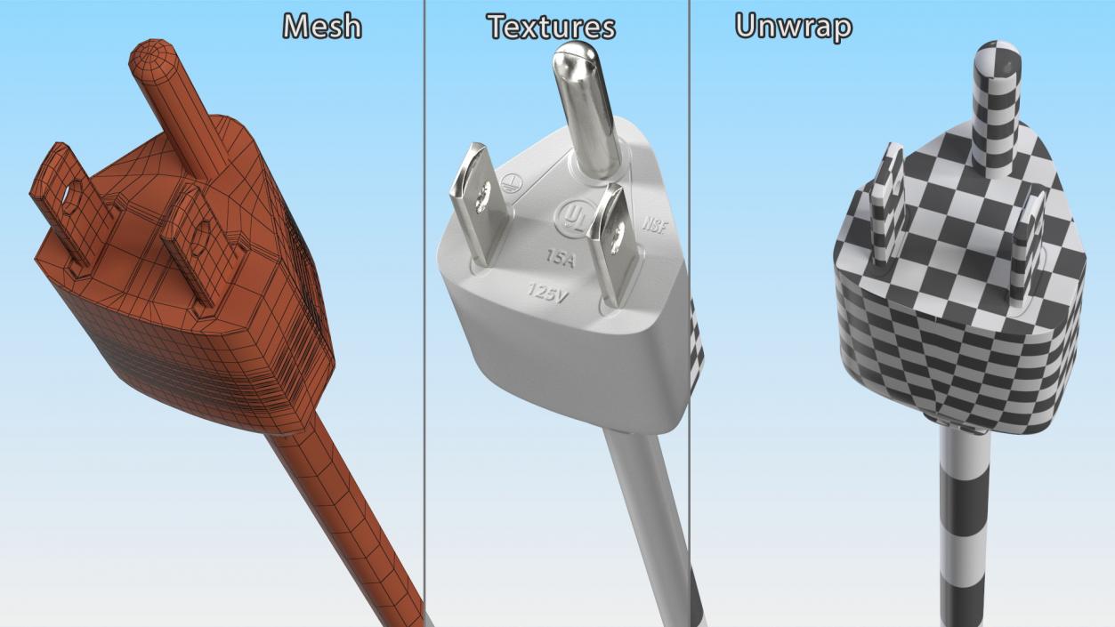 Rigged Electric Plugs Collection 2 3D model