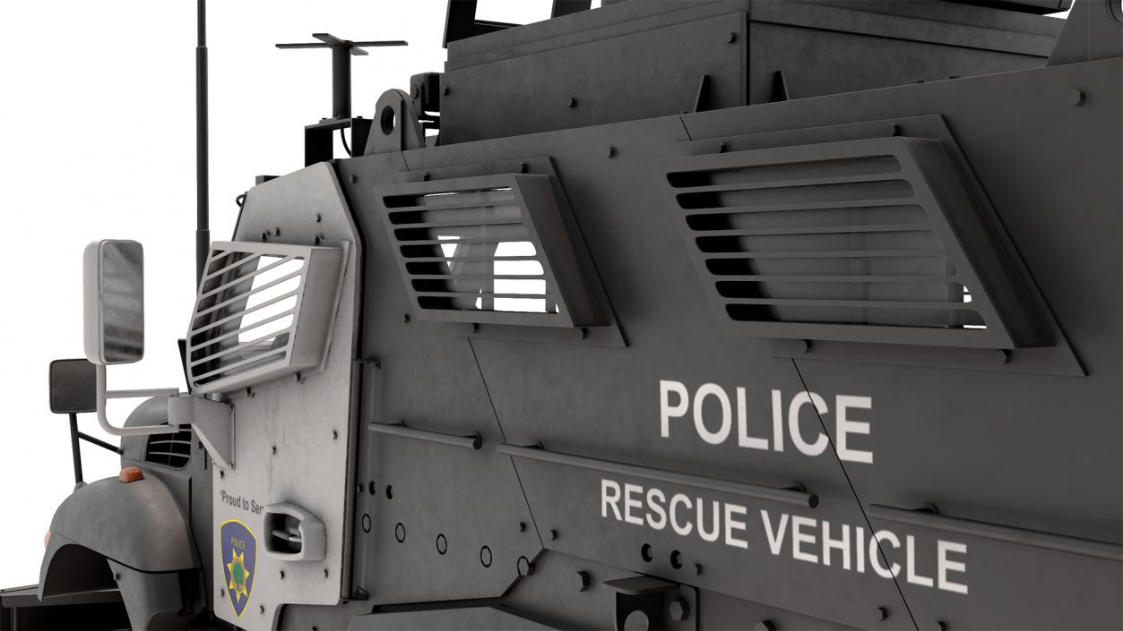 3D model Armored Police Rescue Vehicle Black