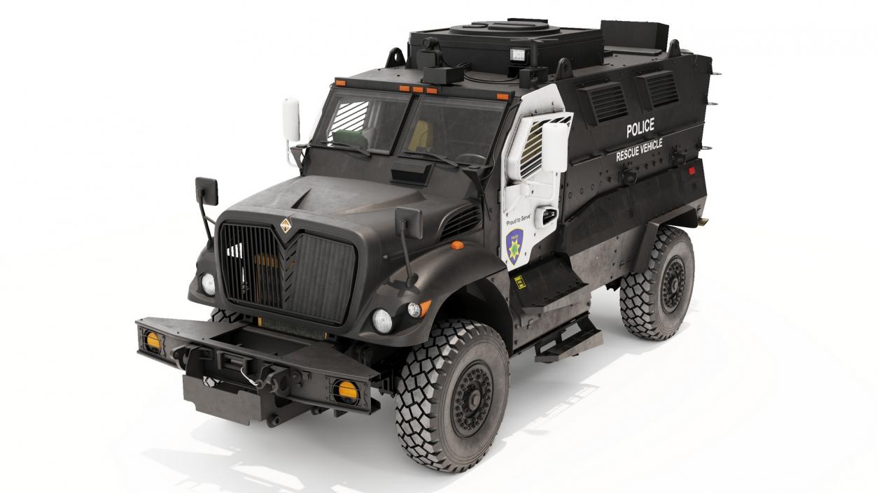 3D model Armored Police Rescue Vehicle Black