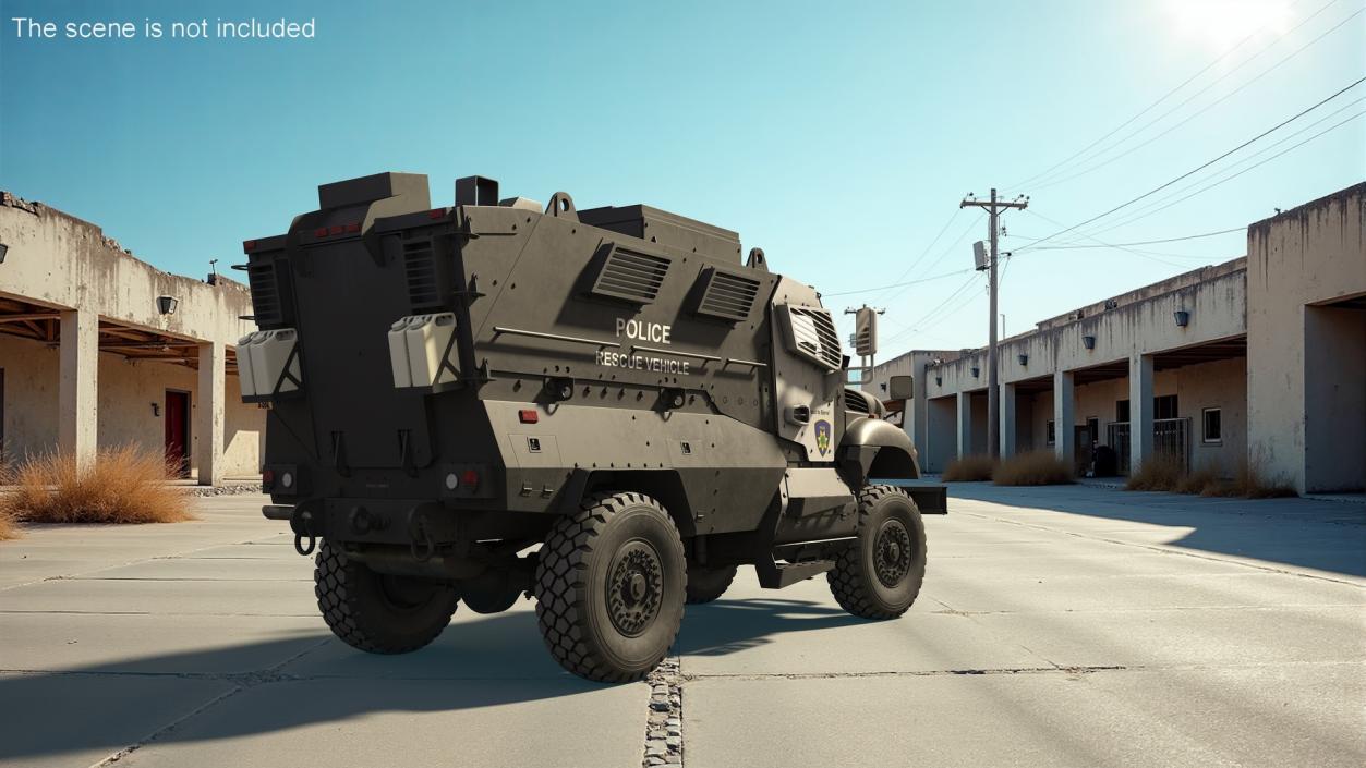 3D model Armored Police Rescue Vehicle Black